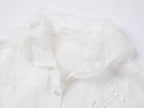 Embroidered cutout hooded shirt