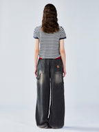 Nautical stripe knit T-shirt