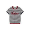 Nautical stripe knit T-shirt