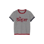 Nautical stripe knit T-shirt