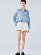 Jacquard bubble skort with girl motif