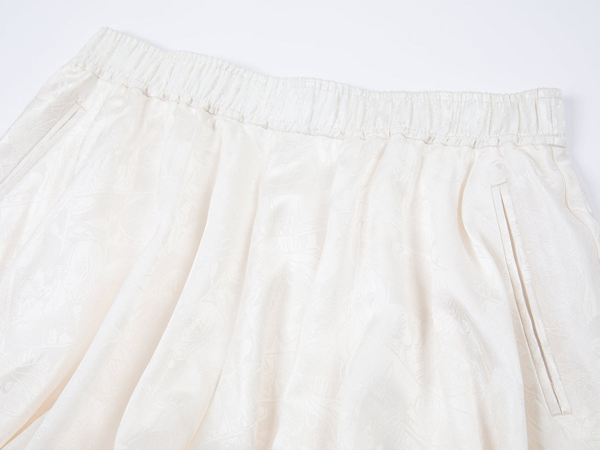 Jacquard bubble skort with girl motif