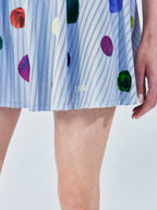 Painterly polka dot short skirt