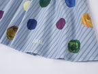 Painterly polka dot short skirt