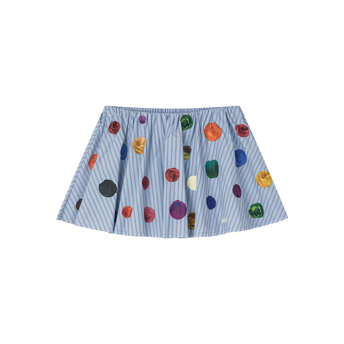 Painterly polka dot short skirt