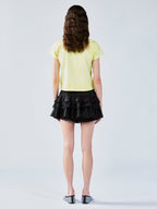 Layered jacquard tiered skirt