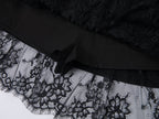 Asymmetrical lace jacquard skirt
