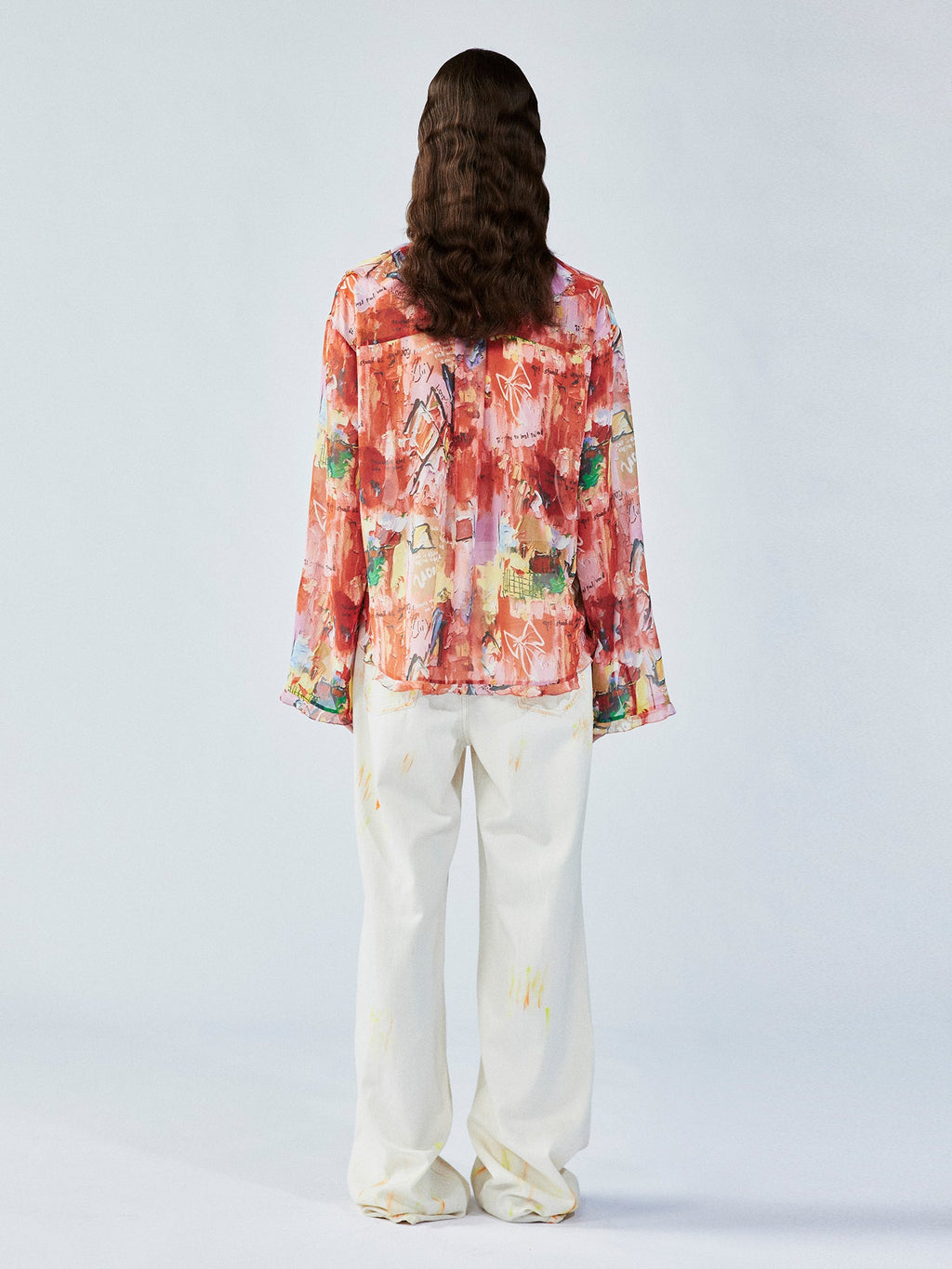 Graffiti ruffle shirt