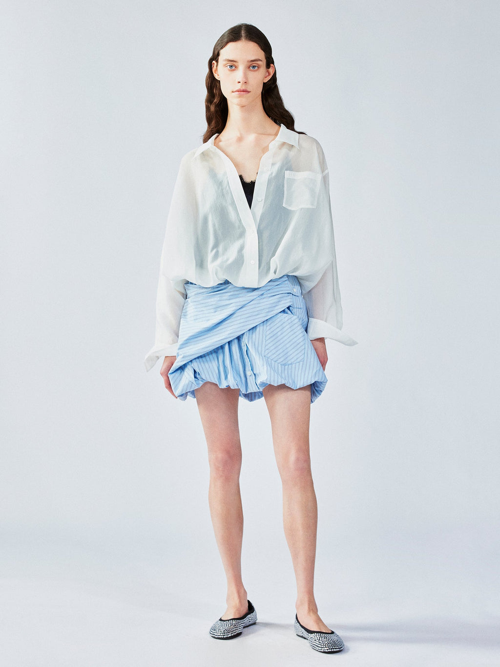 Layered lace camisole shirt