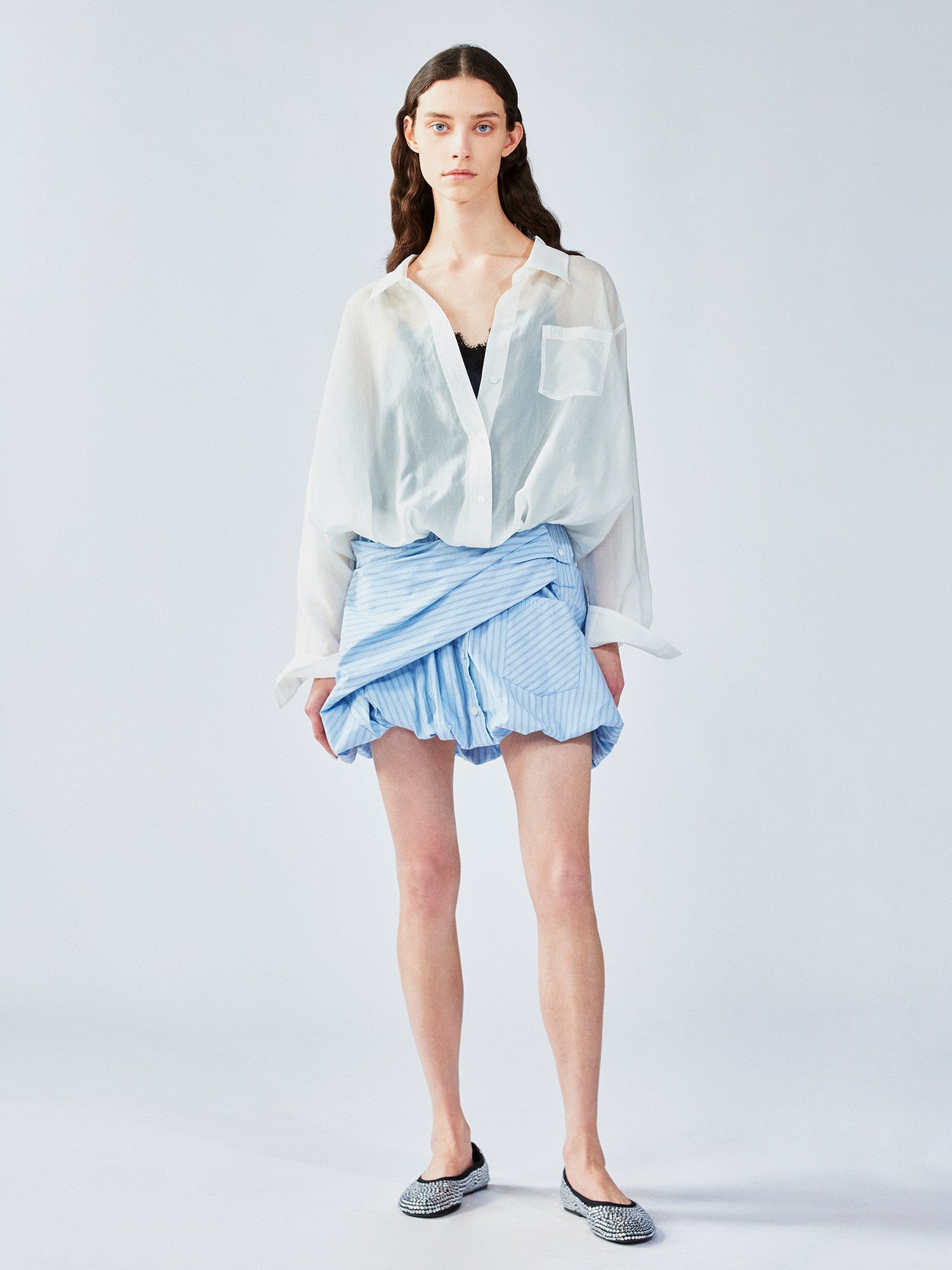 Layered lace camisole shirt