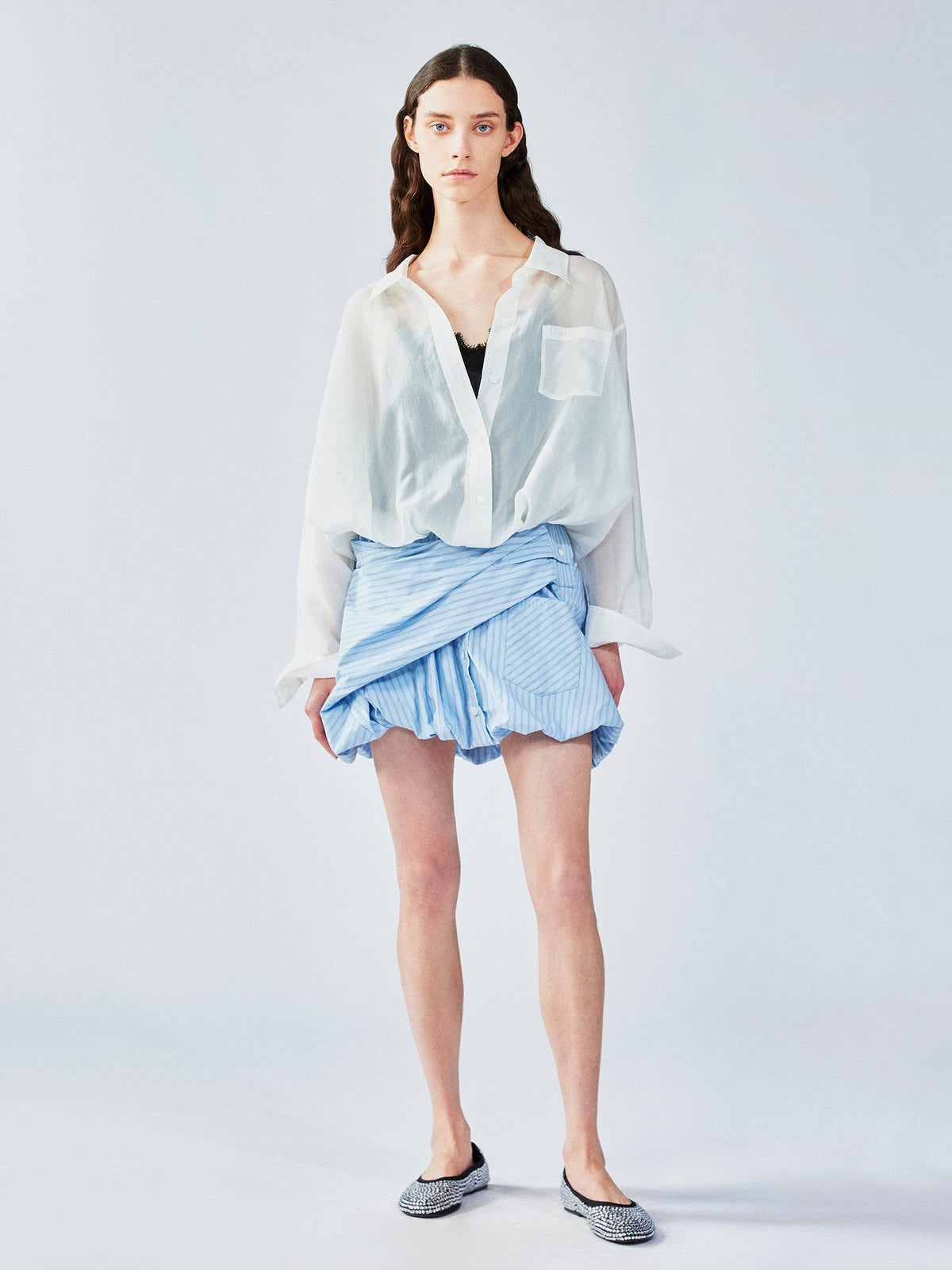 Layered lace camisole shirt