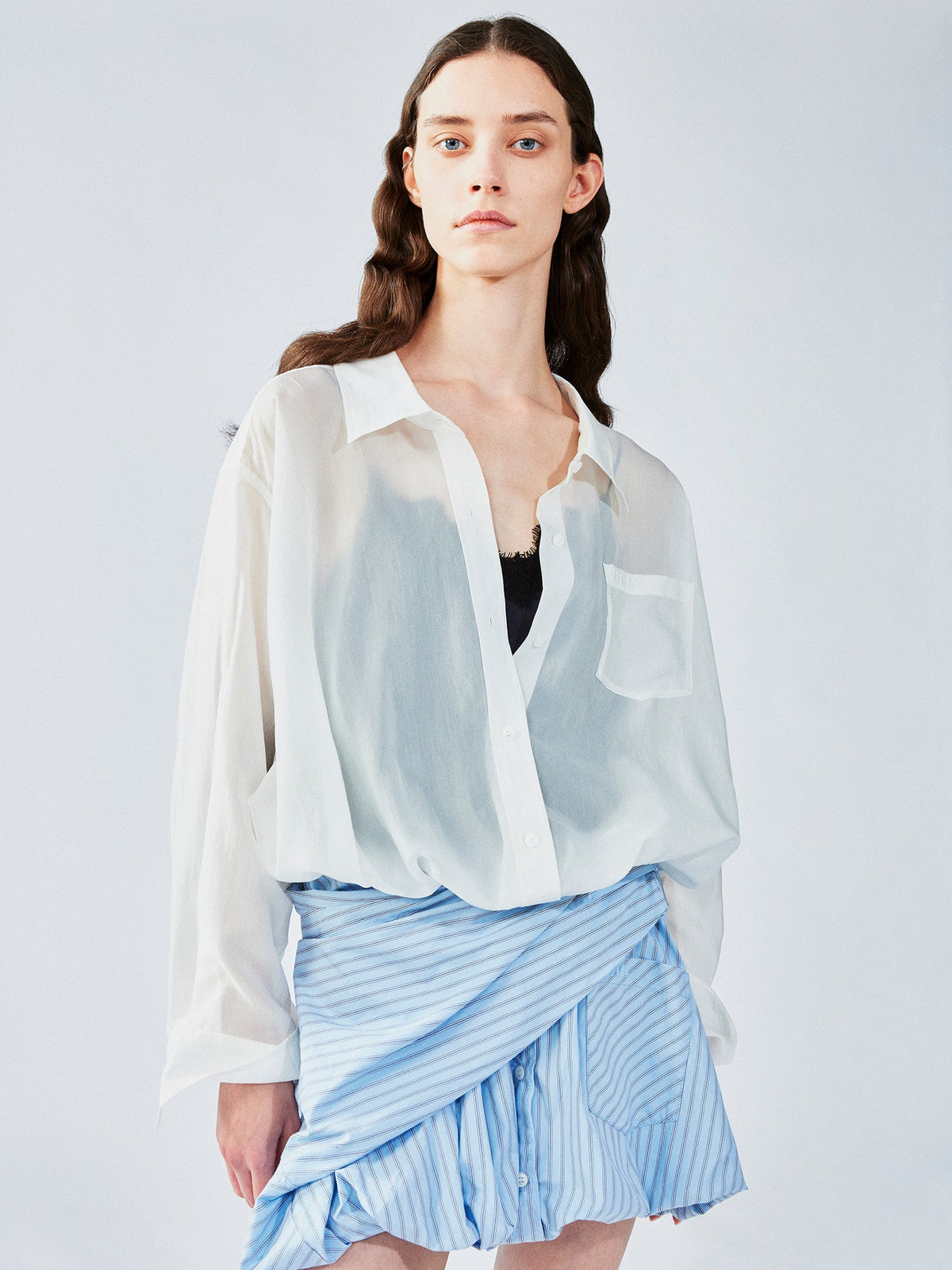 Layered lace camisole shirt
