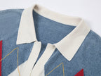 Classic argyle polo knit t-shirt