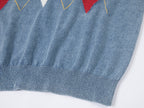 Classic argyle polo knit t-shirt
