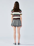 Faux-layered polo sweater t-shirt