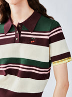 Faux-layered polo sweater t-shirt