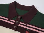 Faux-layered polo sweater t-shirt