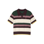 Faux-layered polo sweater t-shirt