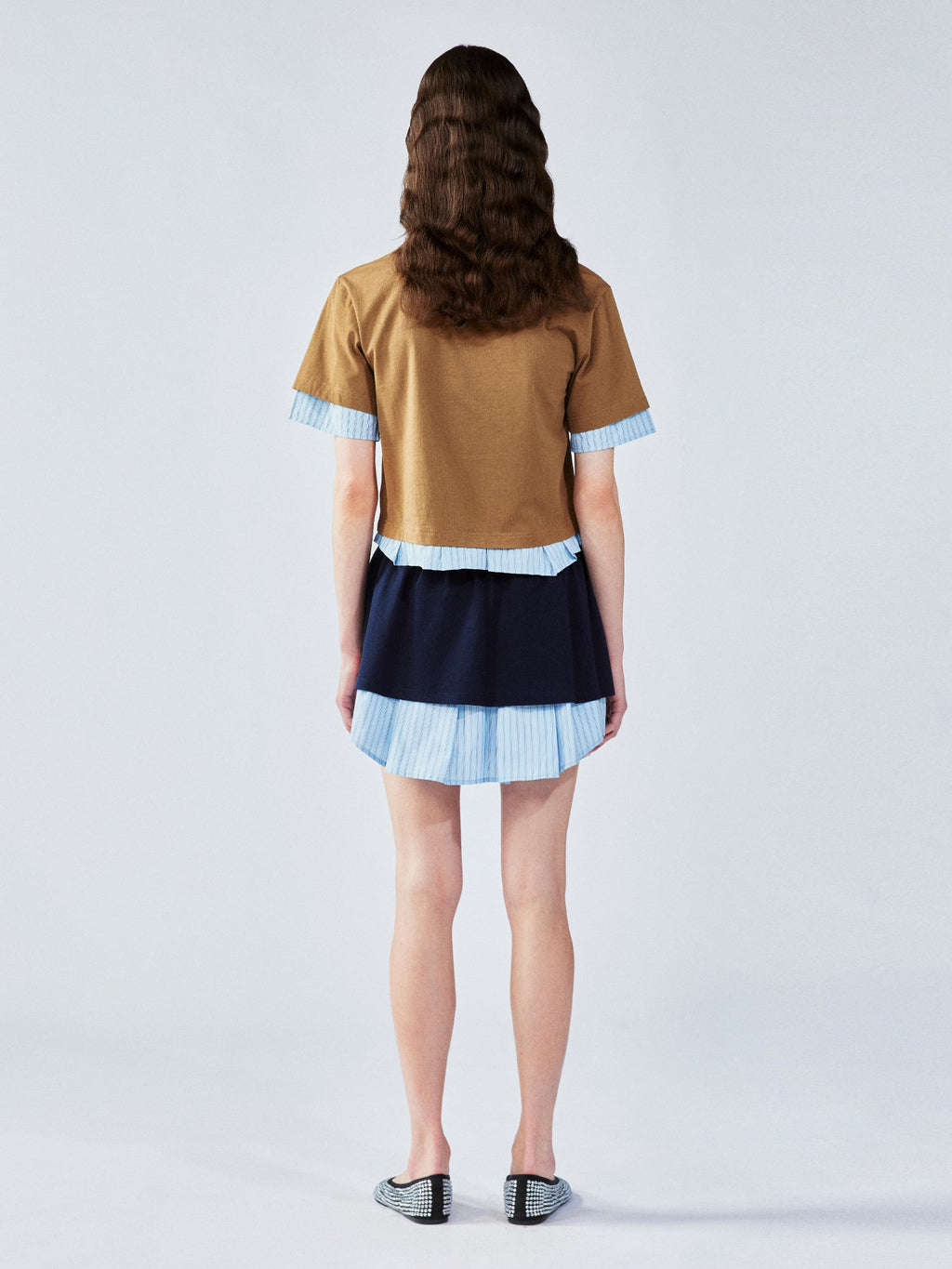 Faux-layered shirt t-shirt