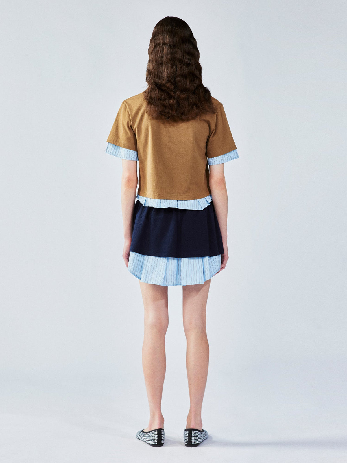 Faux-layered shirt t-shirt