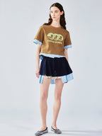 Faux-layered shirt t-shirt