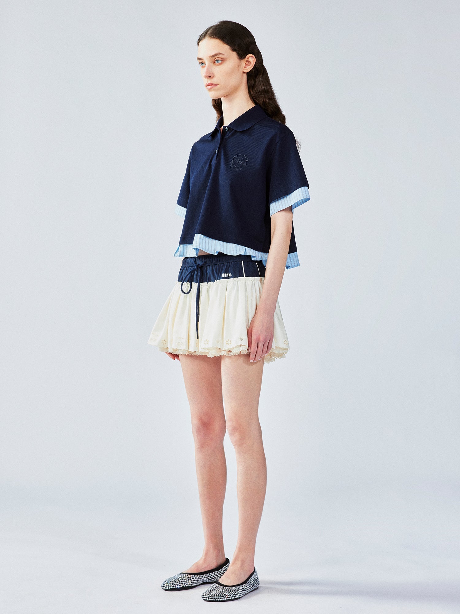 Faux-layered shirt & polo t-shirt