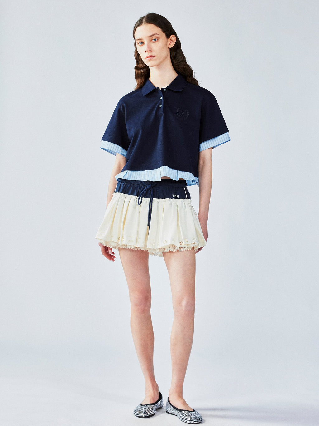 Faux-layered shirt & polo t-shirt