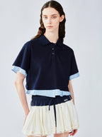 Faux-layered shirt & polo t-shirt