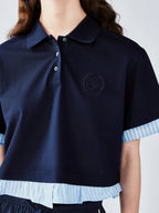 Faux-layered shirt & polo t-shirt