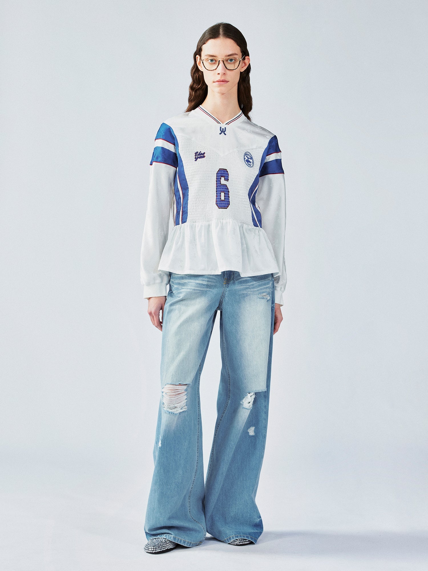 Remake jersey with ruffle hem