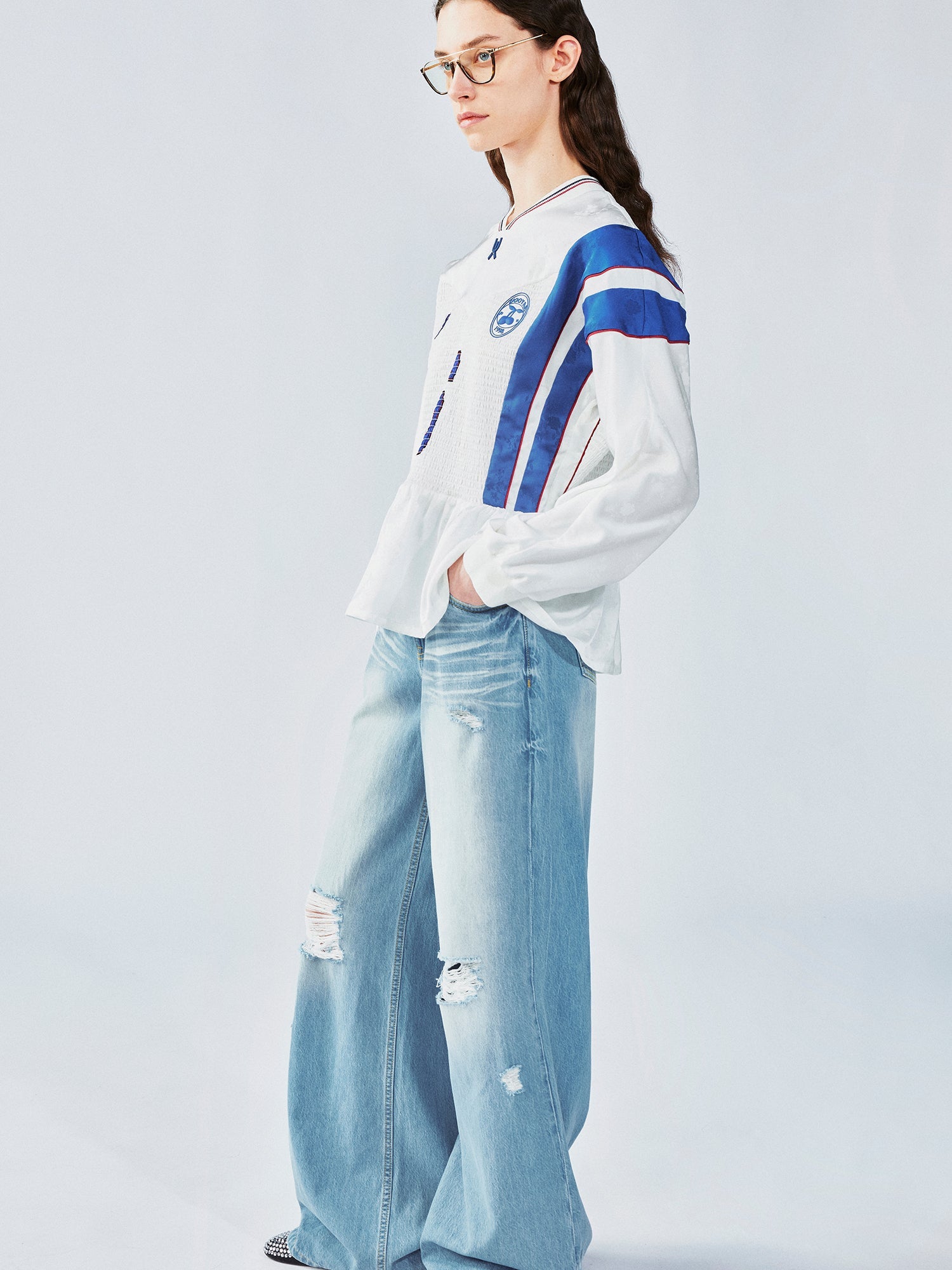 Remake jersey with ruffle hem