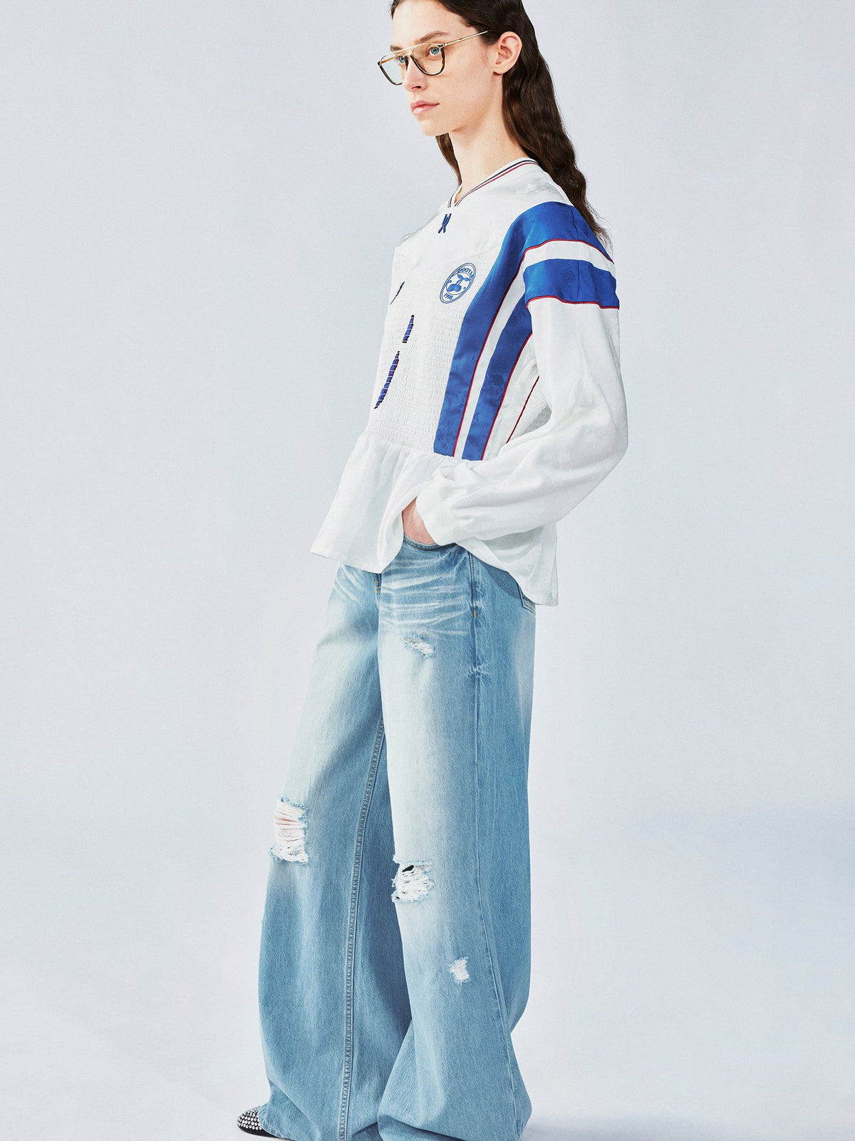 Remake jersey with ruffle hem