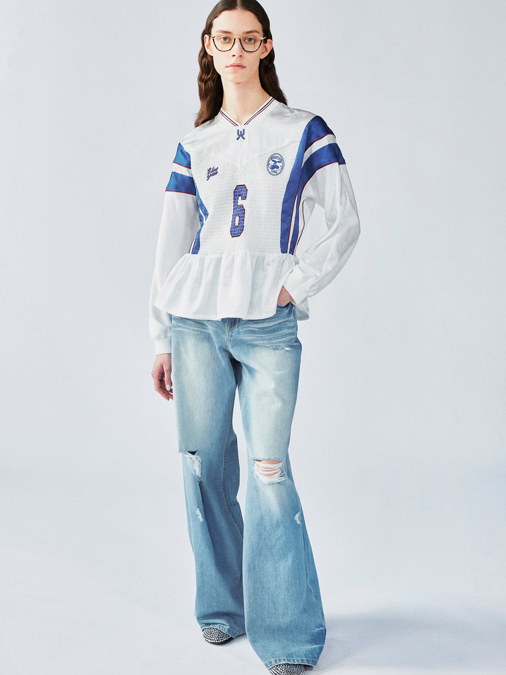 Remake jersey with ruffle hem