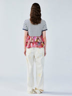 Graffiti ruffle sailor pullover