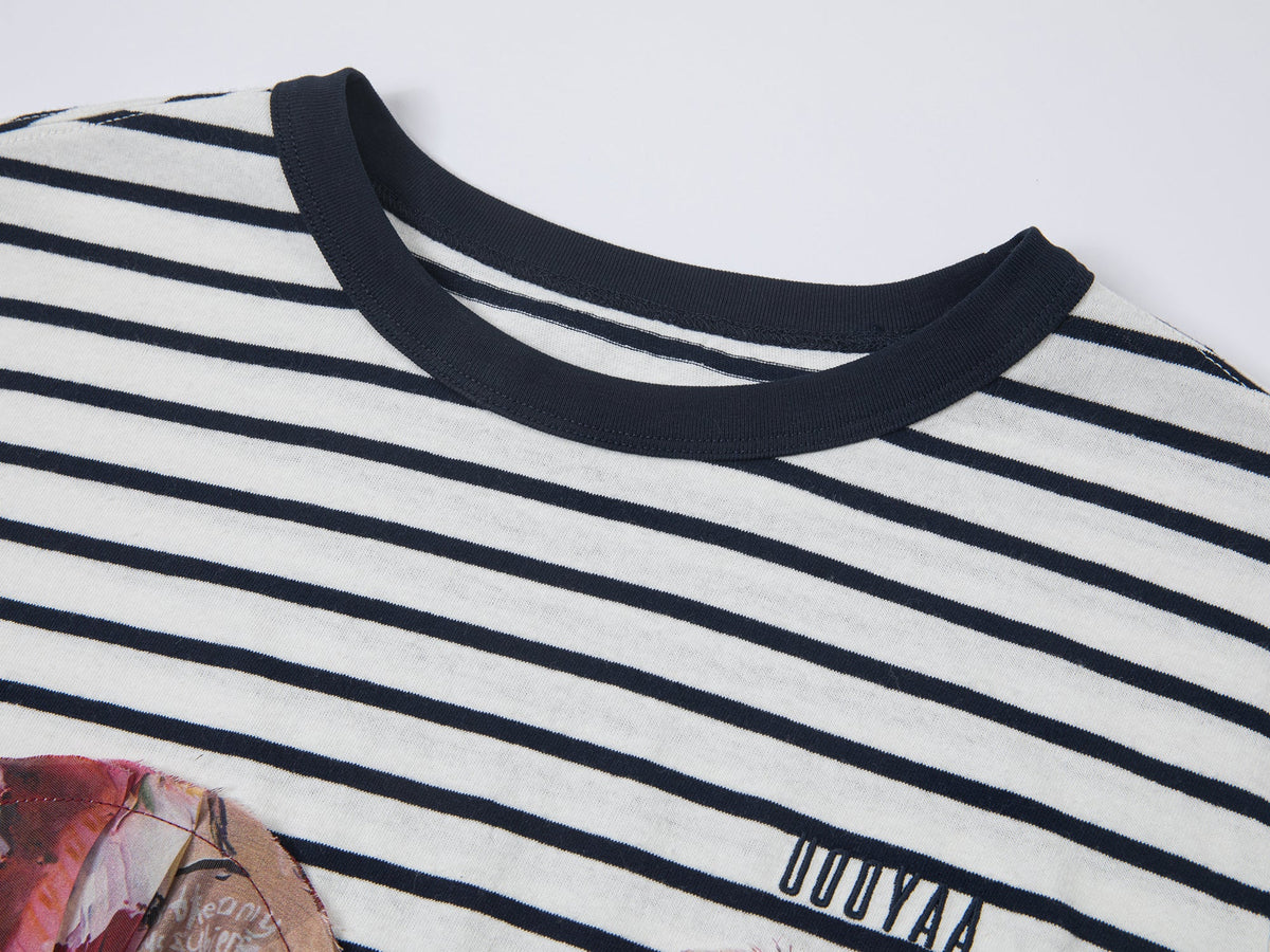 Graffiti ruffle sailor pullover
