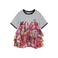 Graffiti ruffle sailor pullover