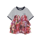 Graffiti ruffle sailor pullover