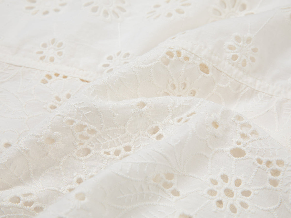 Openwork embroidered cargo pants
