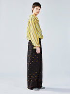 Silk hand-sketched yellow duck print pajama pants