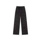 Silk hand-sketched yellow duck print pajama pants