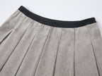 Pleated denim short skirt