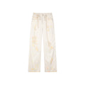 Mid-low rise faded straight jeans