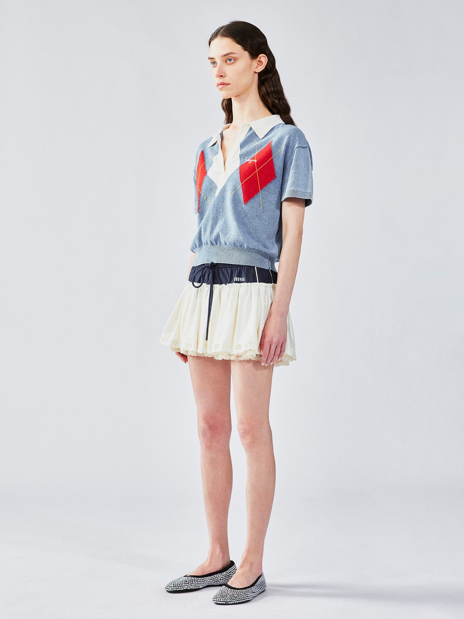 Patchwork shorts skirt