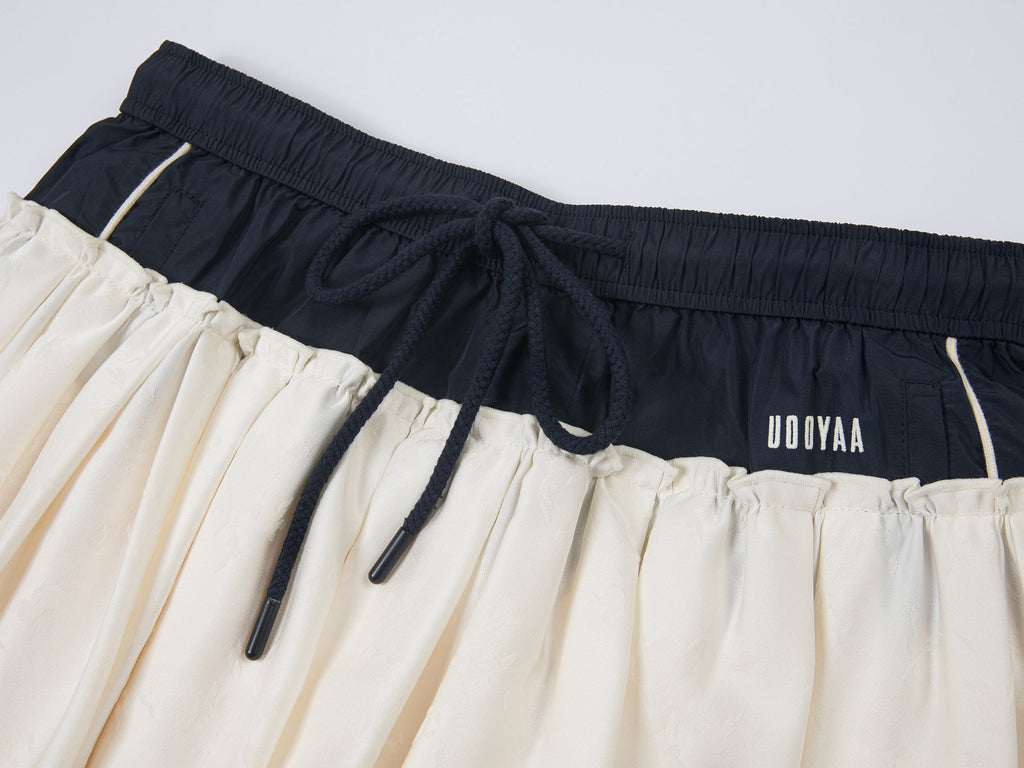 Patchwork shorts skirt