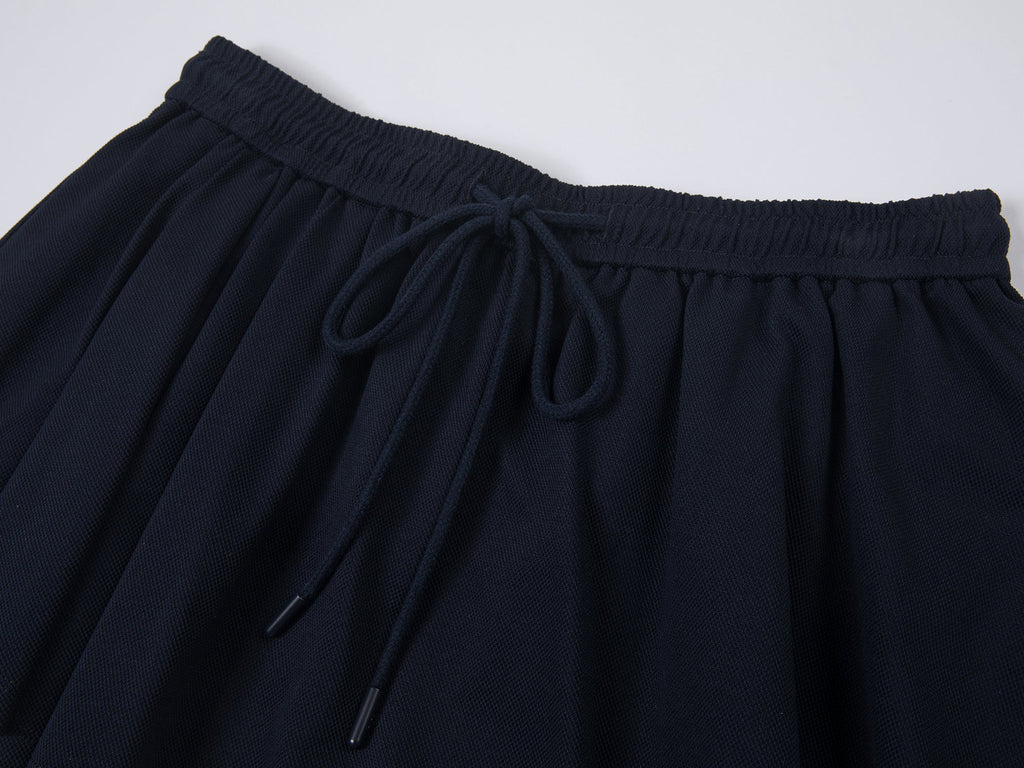 Faux-layered polo shirt mini skirt