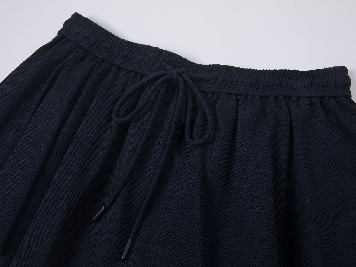 Faux-layered polo shirt mini skirt