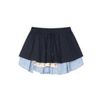 Faux-layered polo shirt mini skirt