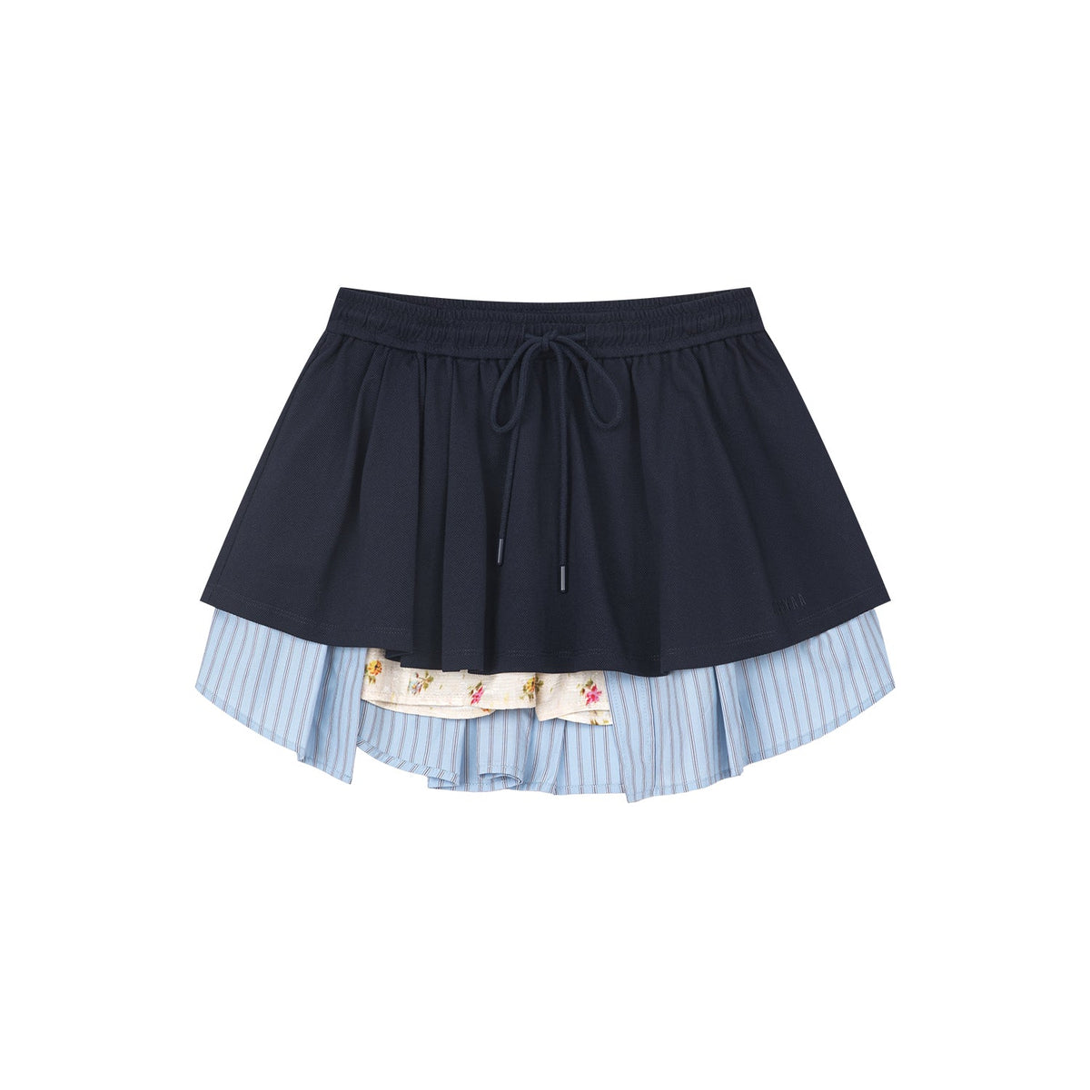 Faux-layered polo shirt mini skirt