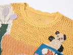 Love & food handmade granny-knit style t-shirt