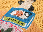 Love & food handmade granny-knit style t-shirt